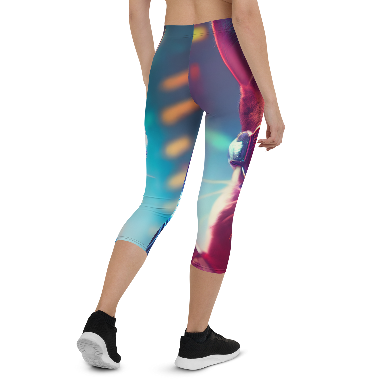 CyberPunk Cat Art - Capri Leggings