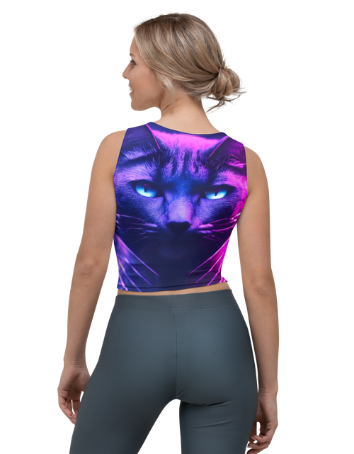 Load image into Gallery viewer, CyberPunk Cat Crop Top
