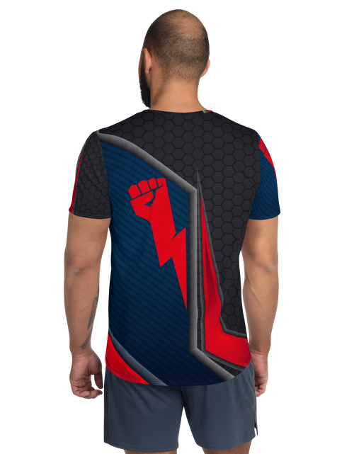 Load image into Gallery viewer, Strong Lightning Hand Men&#39;s Athletic Sport T-Shirt
