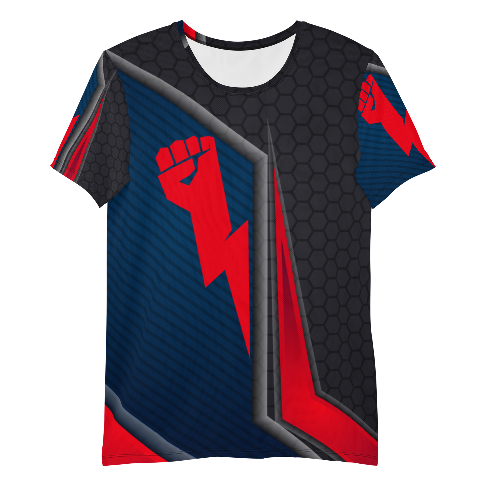 Strong Lightning Hand Men's Athletic Sport T-Shirt