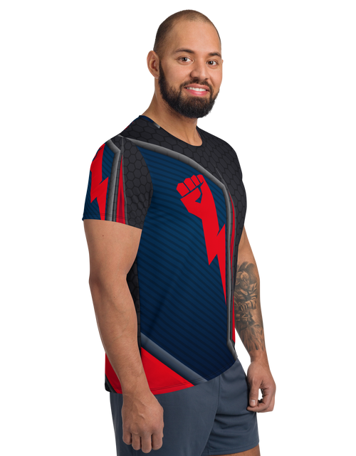 Load image into Gallery viewer, Strong Lightning Hand Men&#39;s Athletic Sport T-Shirt
