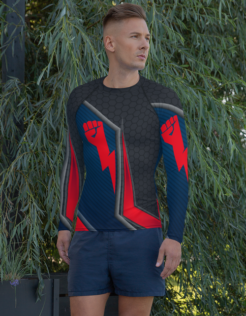 Load image into Gallery viewer, Strong Lightning Hand Men&#39;s Rash Guard

