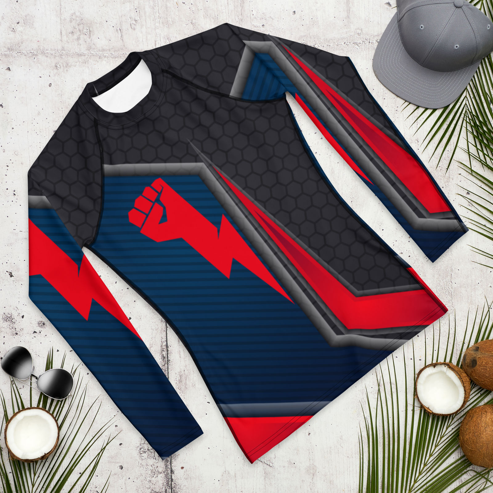 Strong Lightning Hand Men's Rash Guard