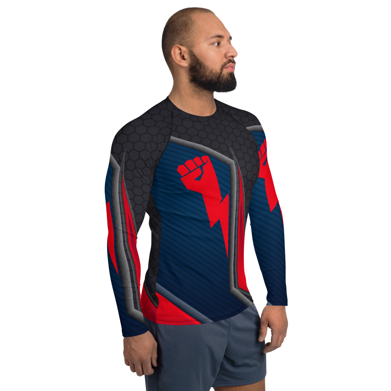 Strong Lightning Hand Men's Rash Guard