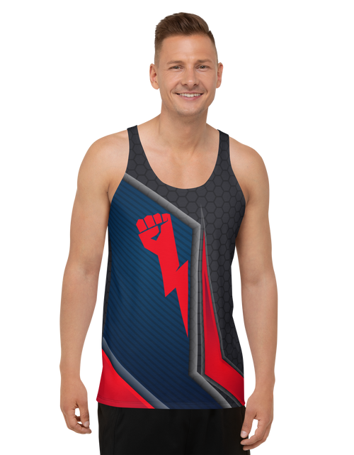 Load image into Gallery viewer, Strong Lightning Hand Unisex Tank Top
