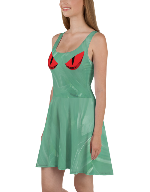 Load image into Gallery viewer, Red Cat Eye Skater Dress
