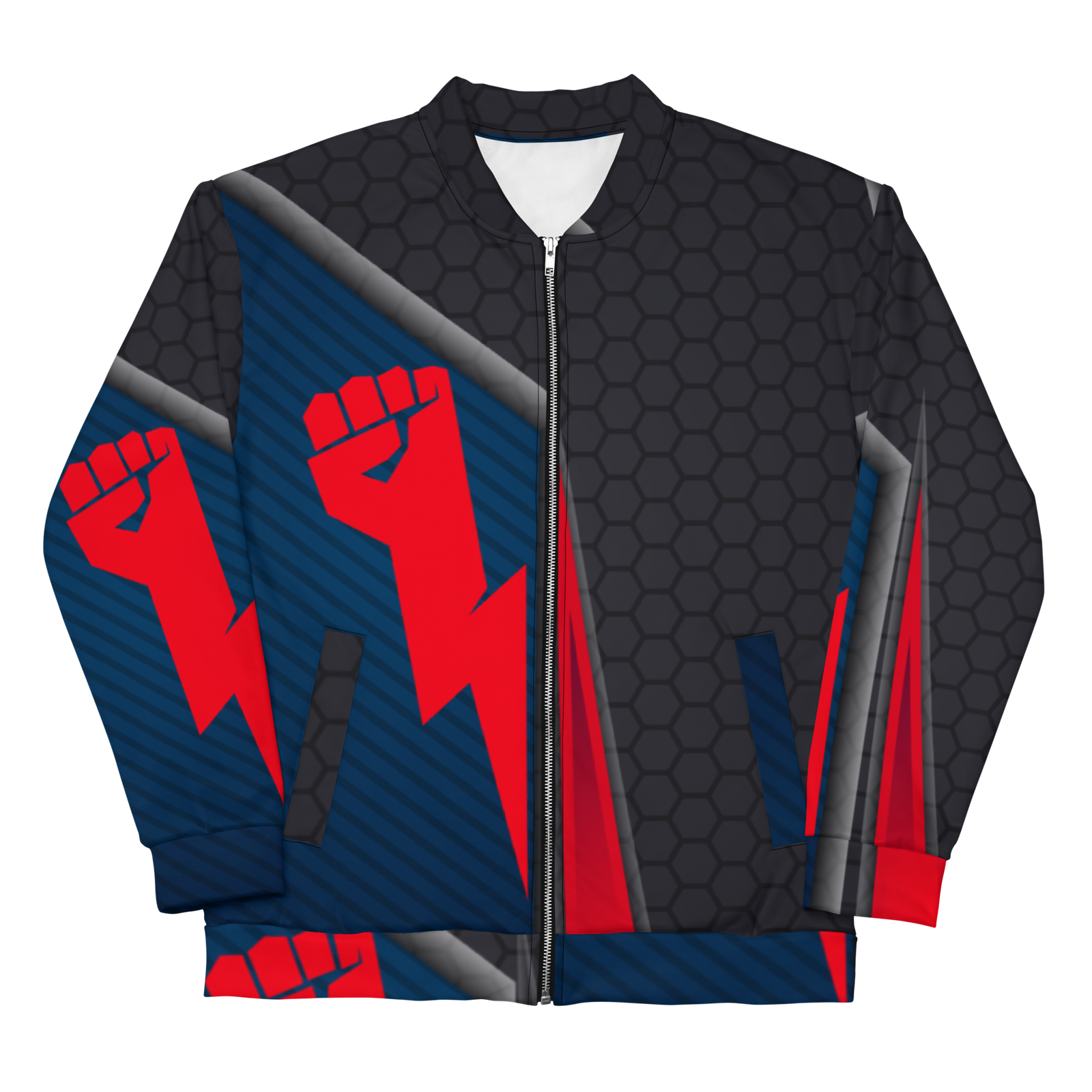 Strong Lightning Hand Unisex Bomber Jacket
