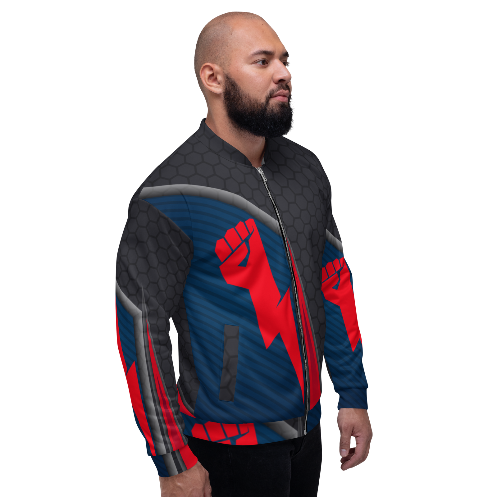Strong Lightning Hand Unisex Bomber Jacket