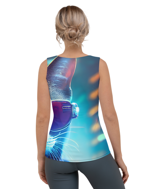 Load image into Gallery viewer, CyberPunk Cat Art Sublimation Cut &amp; Sew Tank Top
