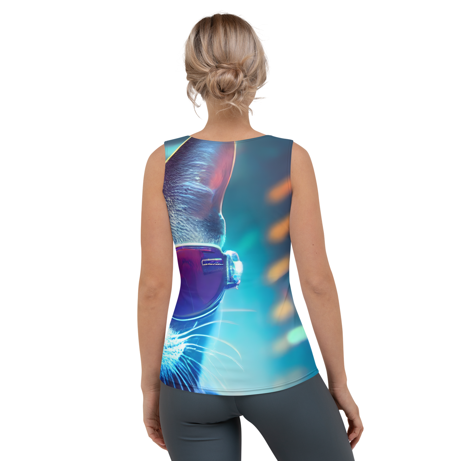 CyberPunk Cat Art Sublimation Cut & Sew Tank Top