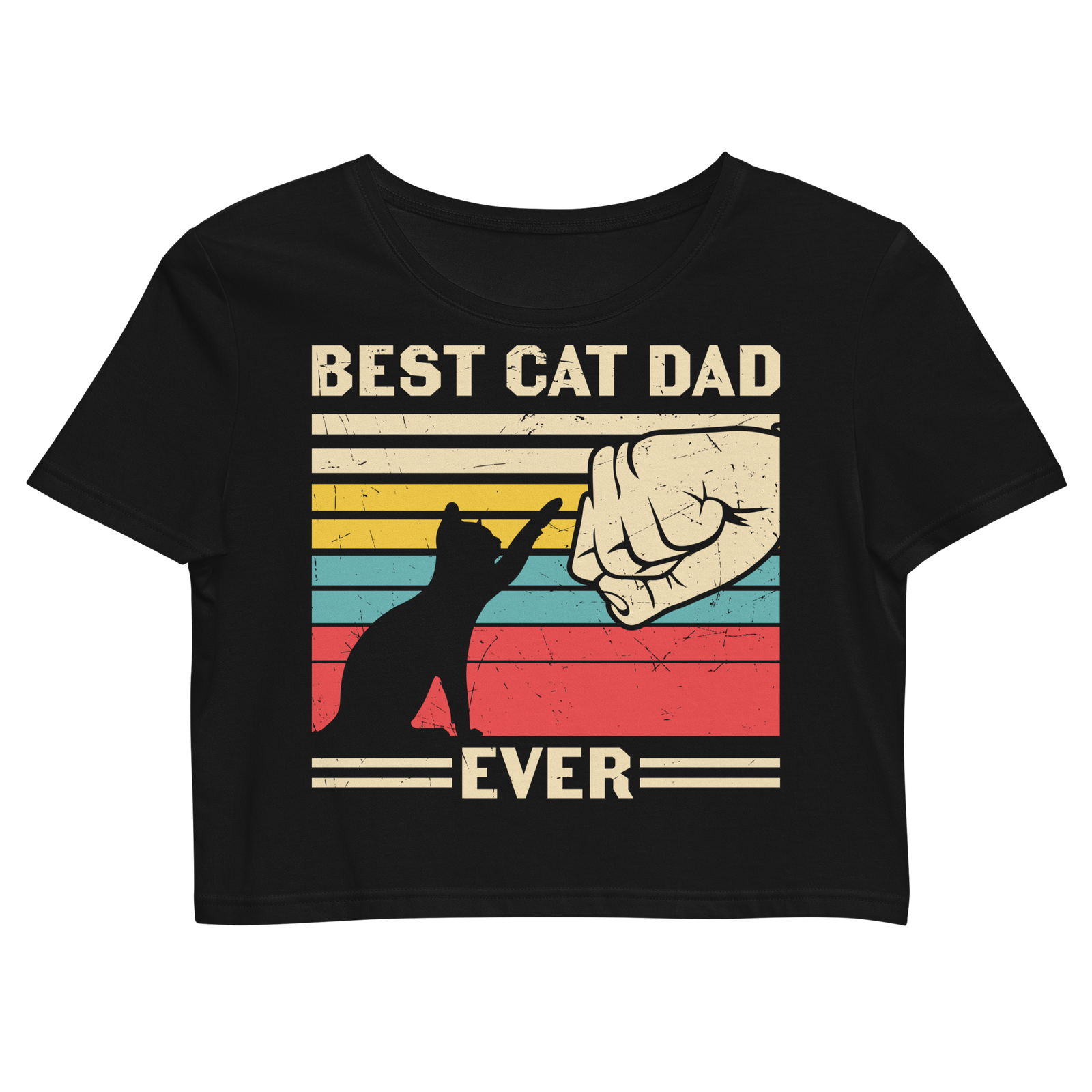 Best Cat Dad Ever - Organic Crop Top