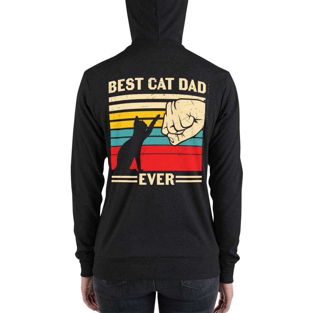Best Cat Dad Ever - Unisex Zip Hoodie