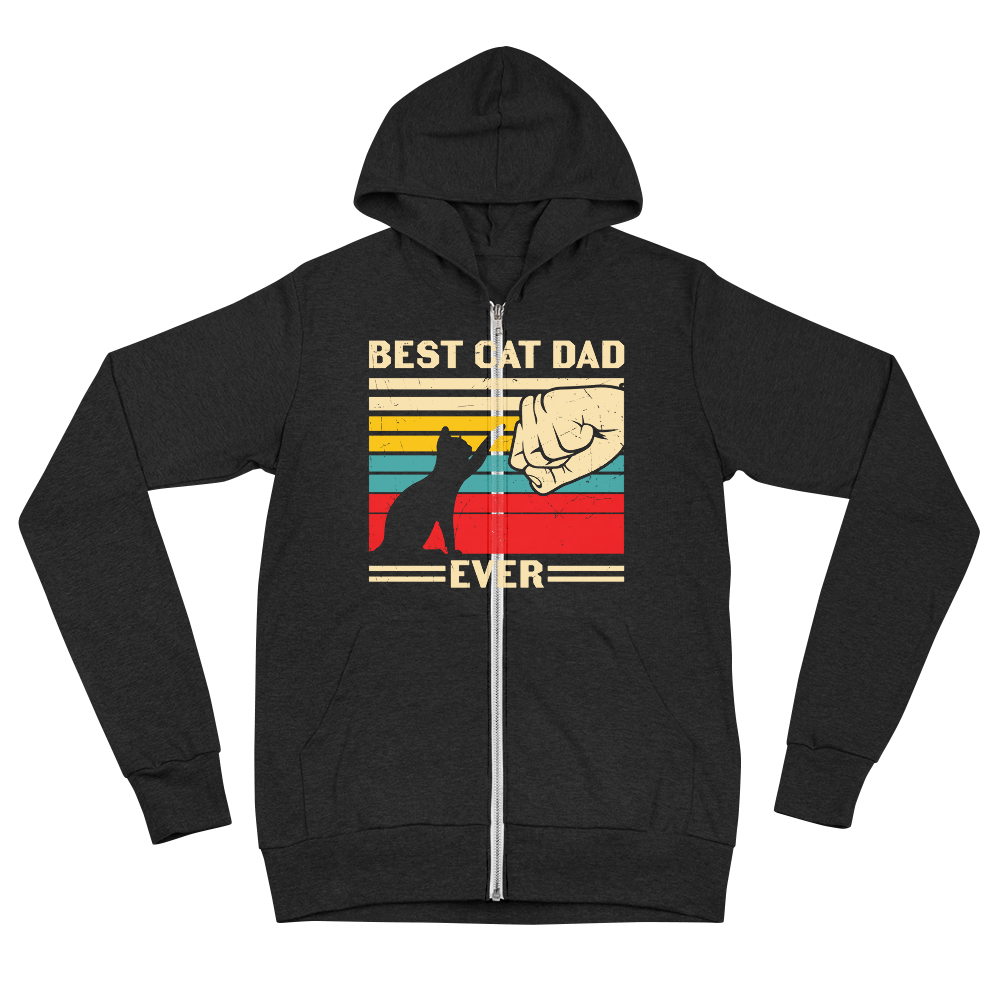 Best Cat Dad Ever - Unisex Zip Hoodie