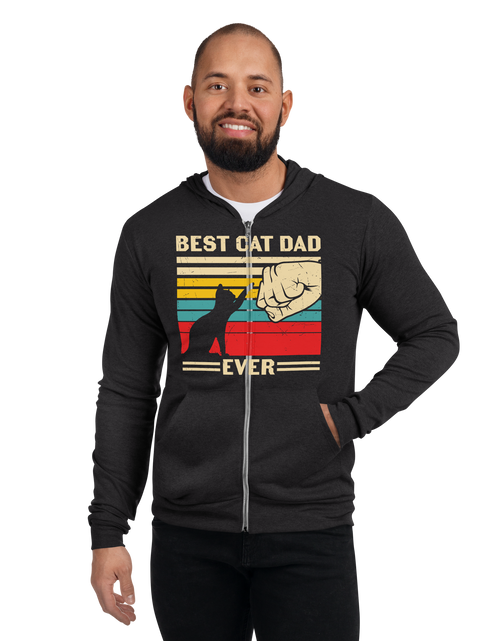 Load image into Gallery viewer, Best Cat Dad Ever - Unisex Zip Hoodie

