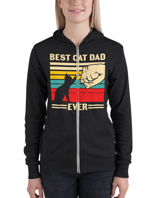 Load image into Gallery viewer, Best Cat Dad Ever - Unisex Zip Hoodie
