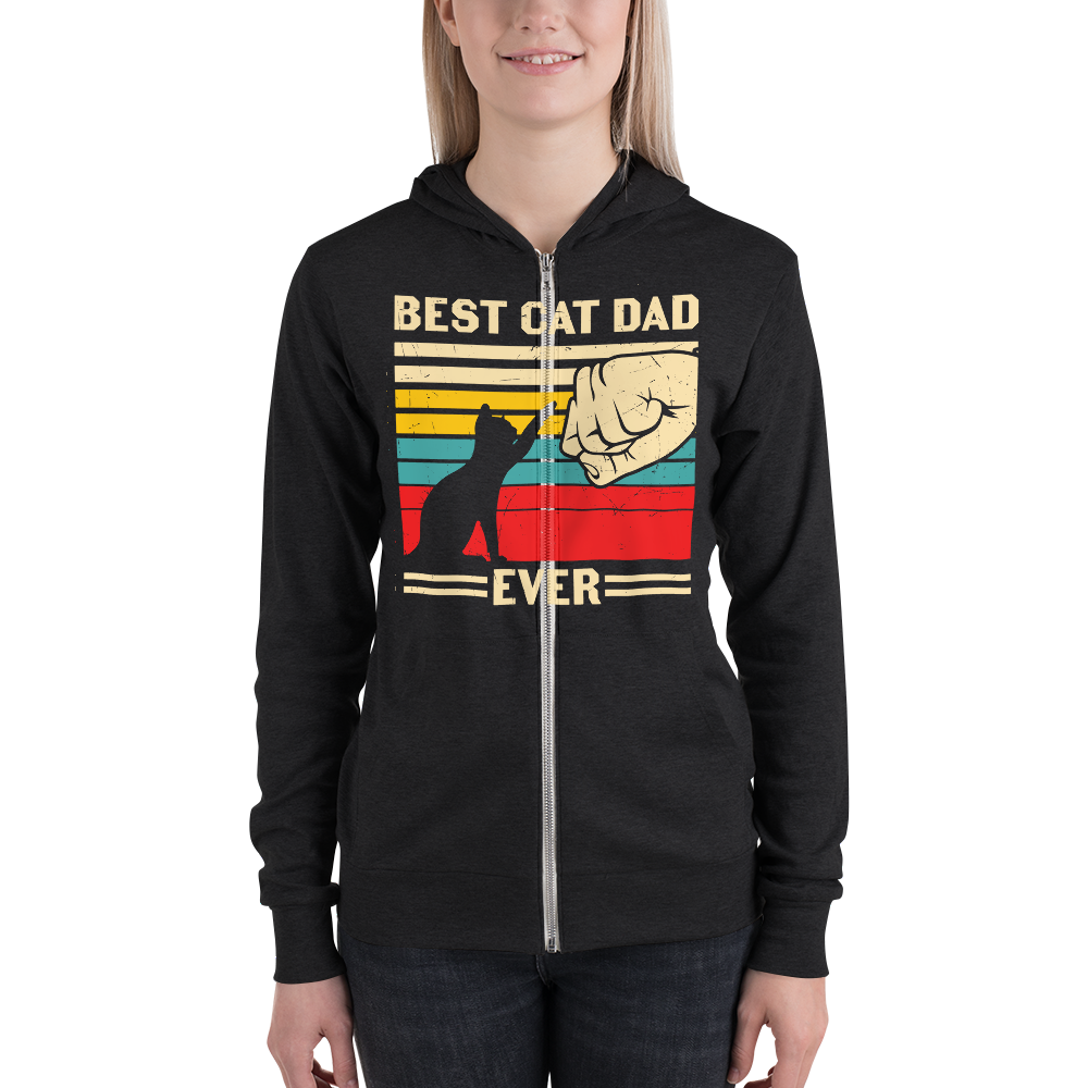 Best Cat Dad Ever - Unisex Zip Hoodie