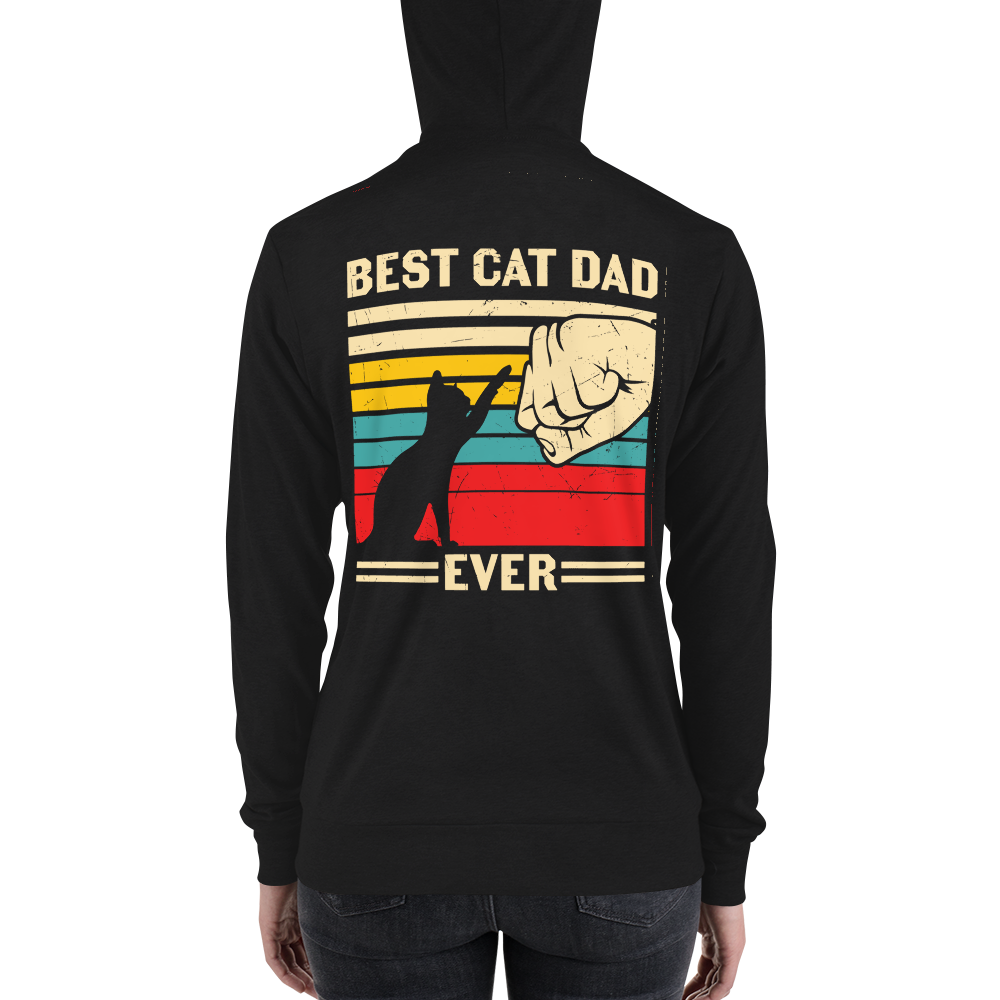 Best Cat Dad Ever - Unisex Zip Hoodie