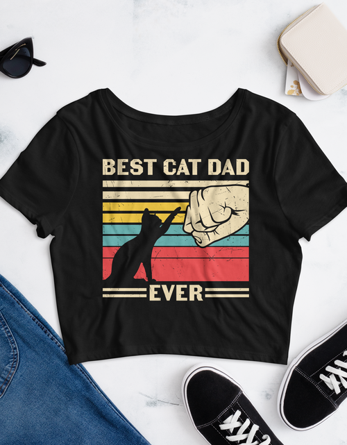 Load image into Gallery viewer, Best Cat Dad Ever - Women’s Crop Tee
