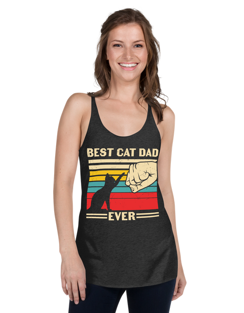 Load image into Gallery viewer, Best Cat Dad Ever - Women&#39;s Racerback Tank
