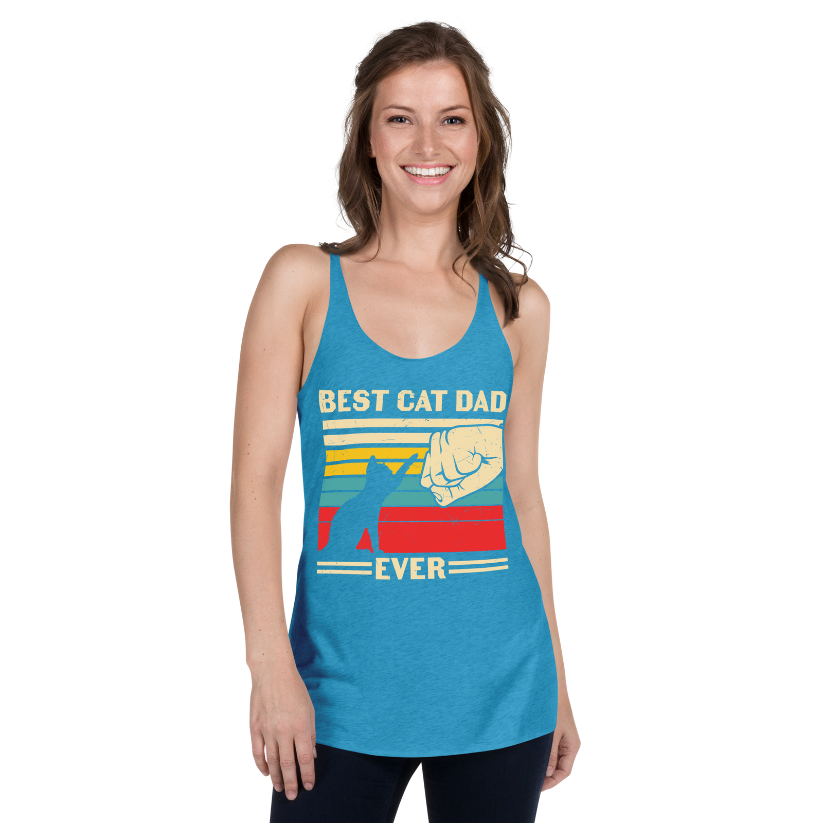 Best Cat Dad Ever - Women's Racerback Tank